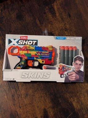 Zuru XShot  Flux Striper Skins Tetris Air Pocket + 8 Darts NEW